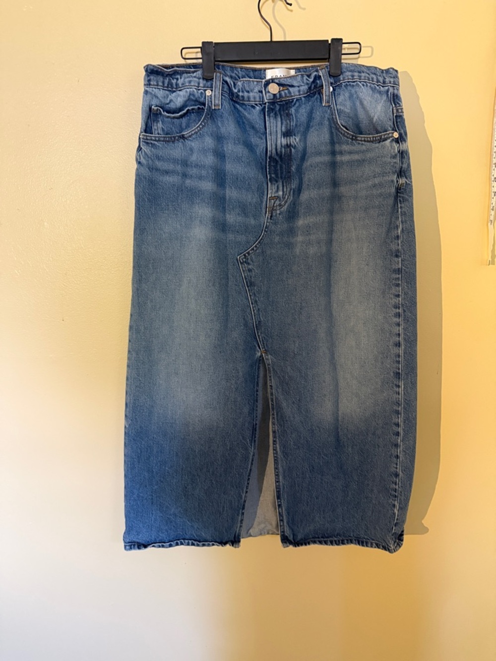 Frame Denim Medium Blue High-Rise Denim Skirt